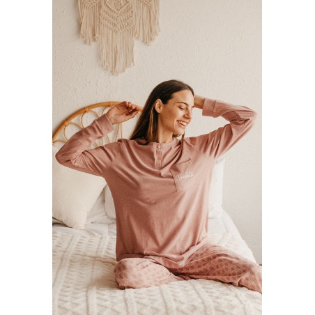 PIJAMA PUNTO LISO MUJER