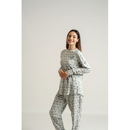 PIJAMA PUNTO LISO MUJER