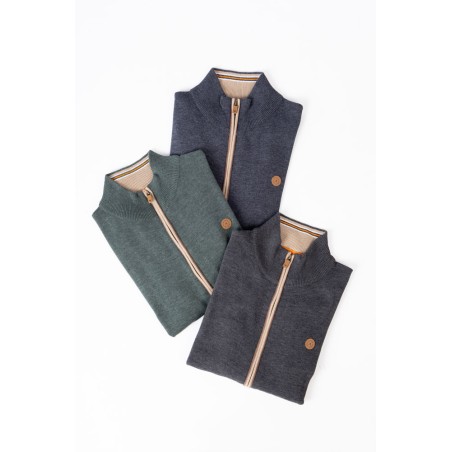 CHAQUETA DE PUNTO CON CREMALLERA