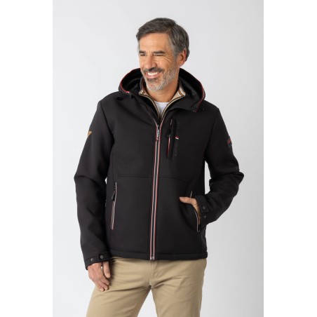 CHAQUETA CON CAPUCHA ESTILO NEOPRENO