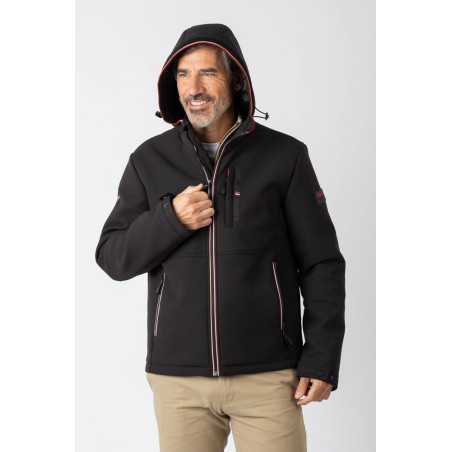 CHAQUETA CON CAPUCHA ESTILO NEOPRENO