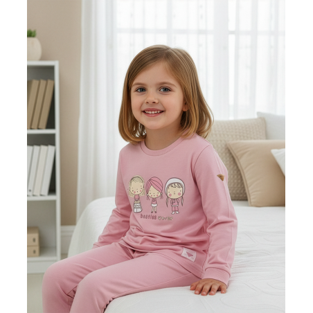 Pijama infantil de niña de interlock-Pijama infantil de nena d’interlock- Girls’ interlock pyjamas