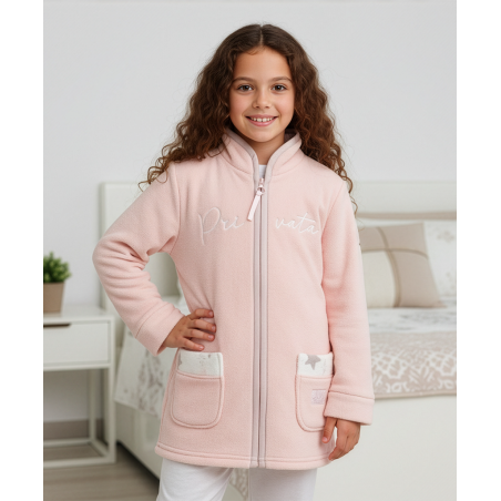 Bata de niña de coralina-Bata de nena de coralina- Girls’ coral fleece robe