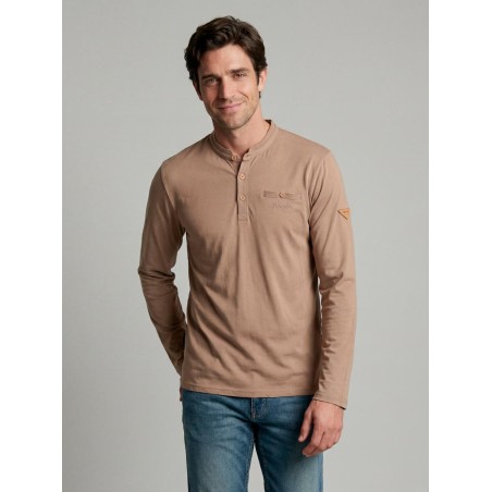 LONG-SLEEVE T-SHIRT WITH GRANDAD COLLAR