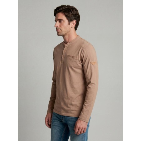 LONG-SLEEVE T-SHIRT WITH GRANDAD COLLAR