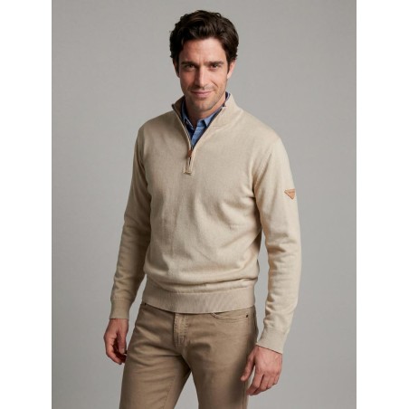 Half-zip knitted jumper