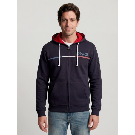 NEVY BLUE PRIVATA SP-UP HOODIE