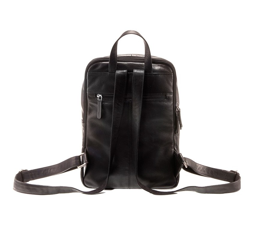 Mochila hombre piel negra
