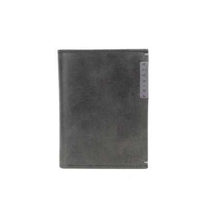 Billetero piel vacuno bitone gris