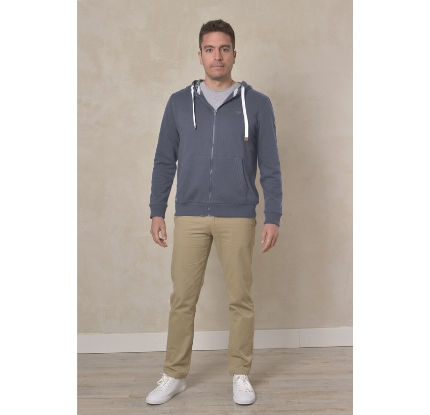 SUDADERA BÁSICA ABIERTA CON CAPUCHA